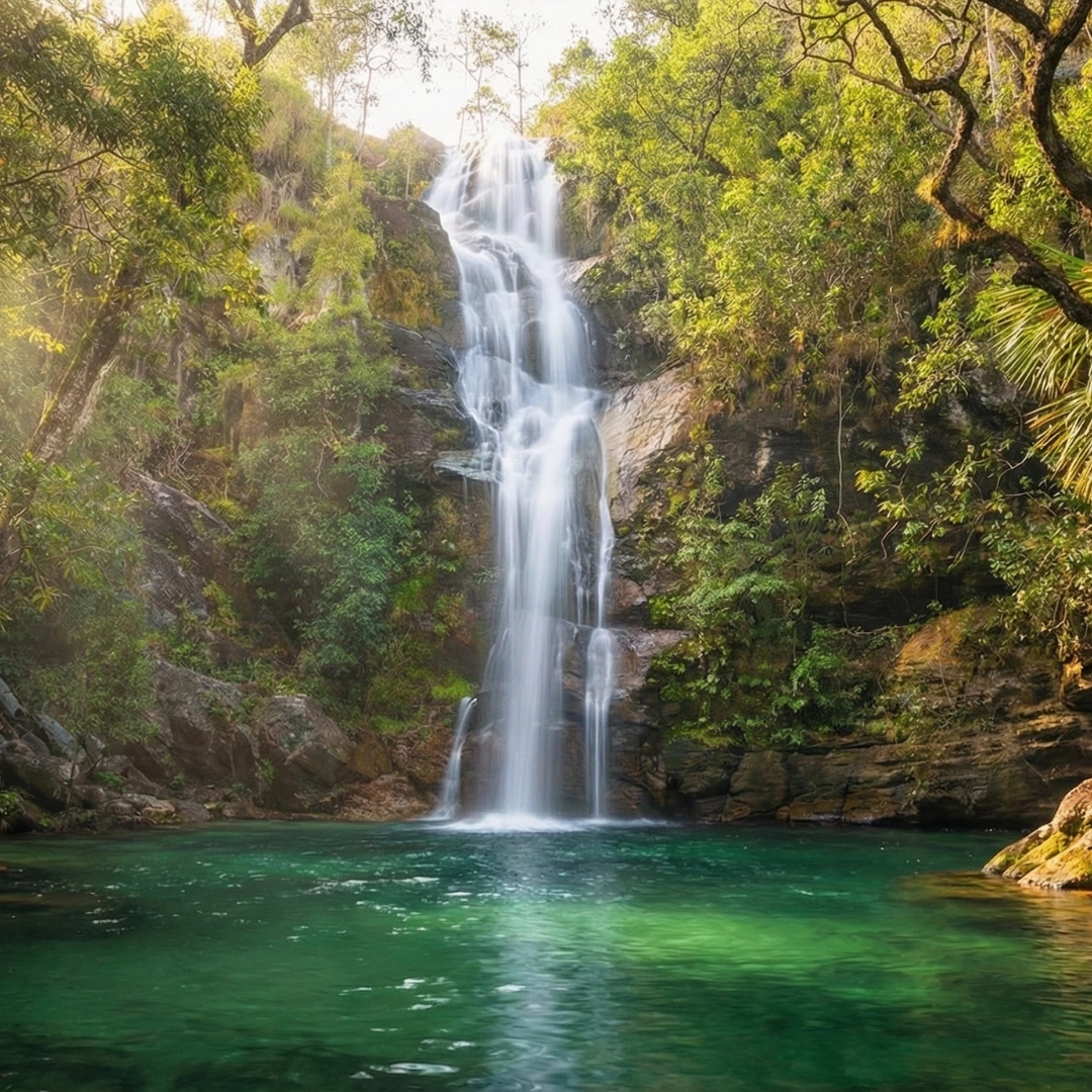 Área natural próxima à Cachoeira do Tororó no Jardim Botânico, DF